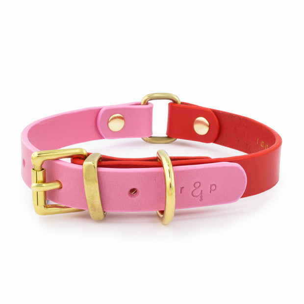 COLOUR BLOCK COLLAR | RED + PINK
